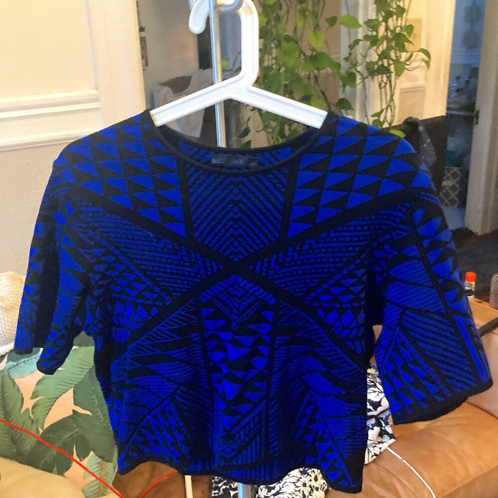 RVN Patterned, Knit Blouse